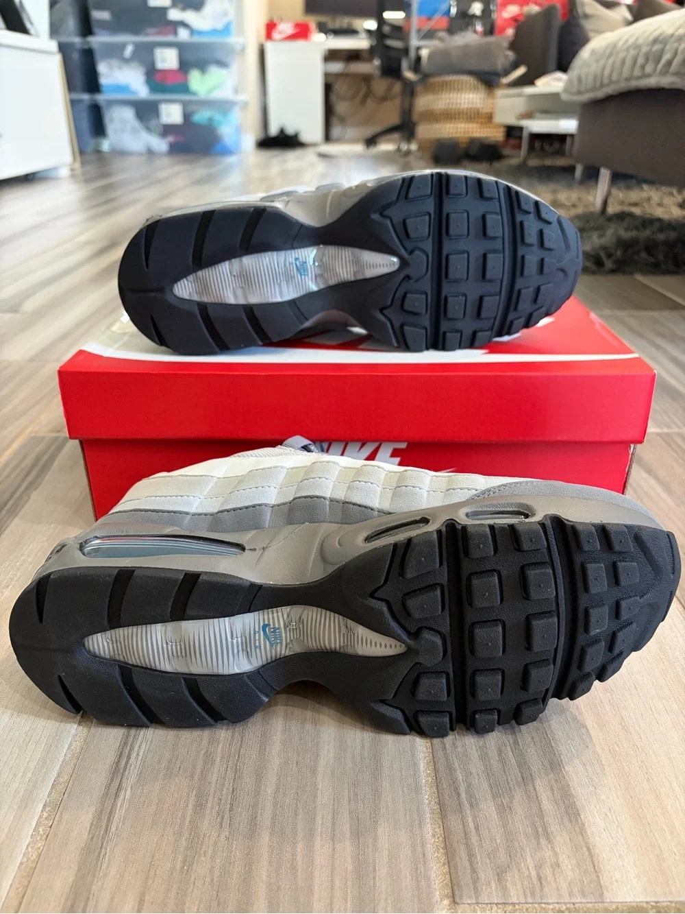 Men's Nike Air Max 95 OG Big Bubble Shoes - Smoke Grey Blue IH4457-003